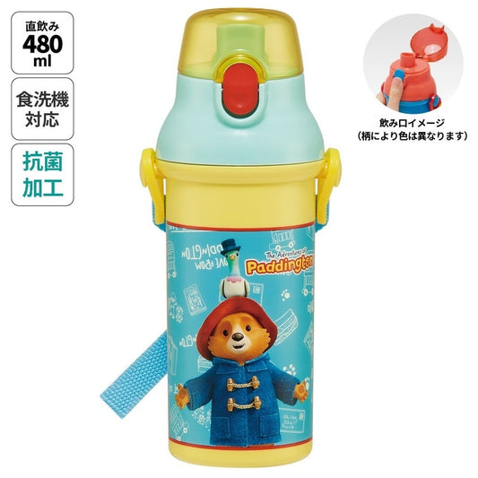 Skater - Antibacterial One-touch Water Bottle Paddington 480ml