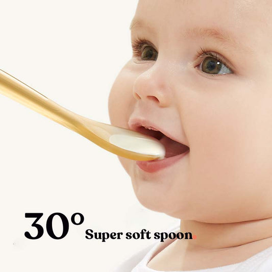 KUB - Baby Silicone spoon set-Yellow