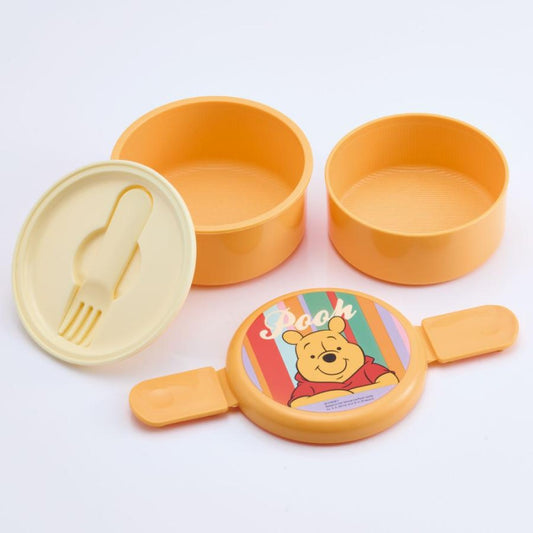 Skater - Round Bento Lunch Box 2 Tier with Mini Fork 500ml Winnie