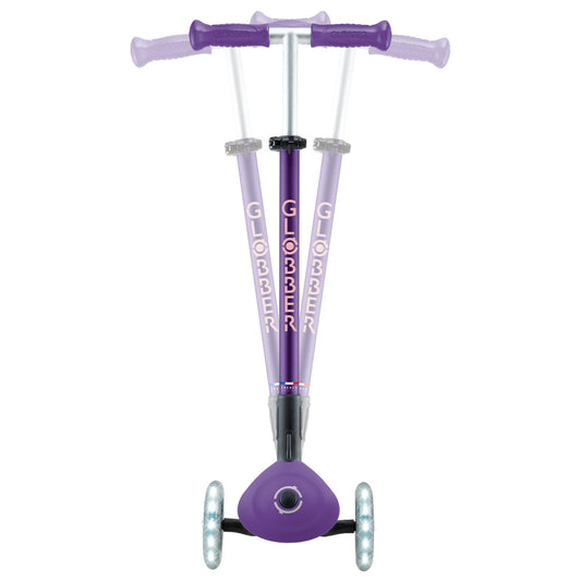 Globber - ELITE Primo Fold Plus Lights Scooter - Purple/ Pastel Pink