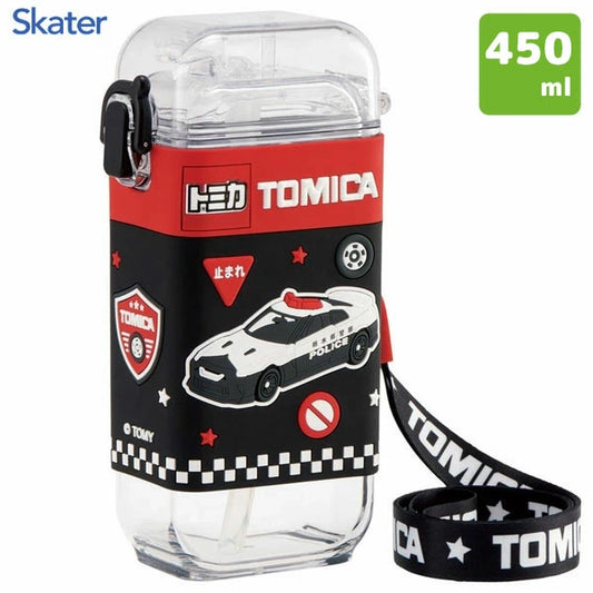 Skater - Square One Push Straw Watter Bottle 450ml Tomica