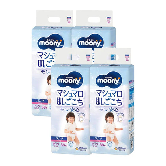 Moony - Pants Girl XL12-22kg 4Packs 152pcs (XL38*4)