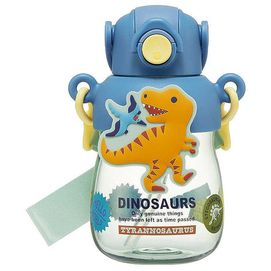 Skater - Straw Water Bottle with 3D Mascot 650mL Dinosaur