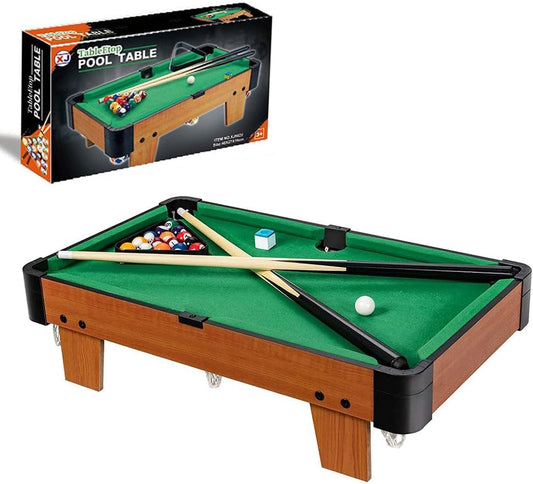 ABT - Table Top Billards 73cm Compact Size Green Felt Pool Set 3Y+