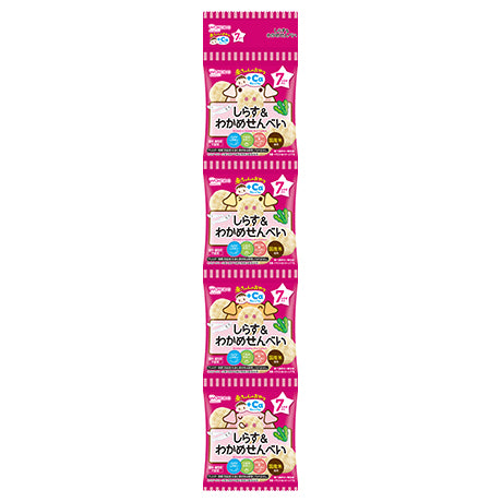 Wakodo - Whitebait & Seaweed Rice Crackers 4pcs 7M
