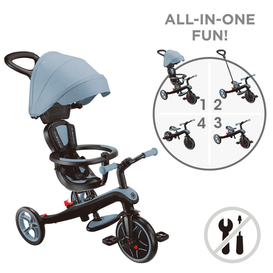Globber - Explorer Trike 4 in 1 Ash Blue