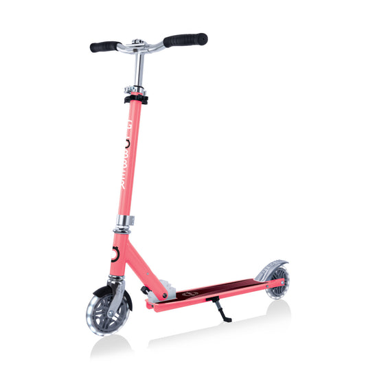 Globber - Flow Element Foldable Kids Scooter with Lights Coral Pink