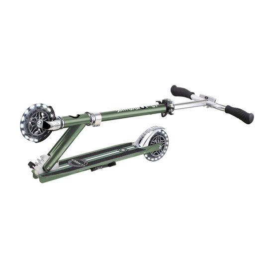 Globber - Flow Element Foldable Kids Scooter with Lights Olive