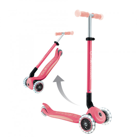 Globber - Elite Glow Lights Foldable Scooter Pastel Pink