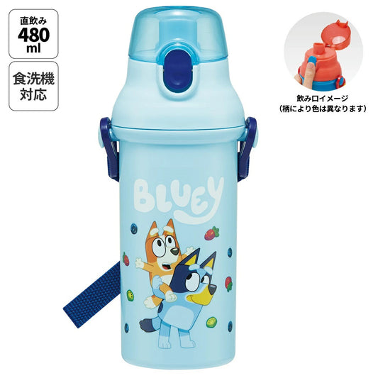 Skater - Antibacterial One-touch Water Bottle Bluey 480ml