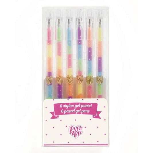 DJECO - 6 Pastel Rainbow Gel Pens