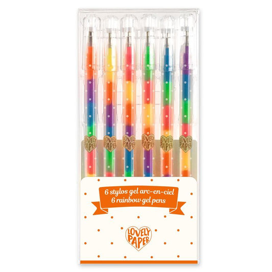 DJECO - 6 Rainbow Gel Pens
