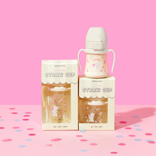 Grosmimi - Cream Bunny PPSU Straw Cup 200ml/300ml(Milk)