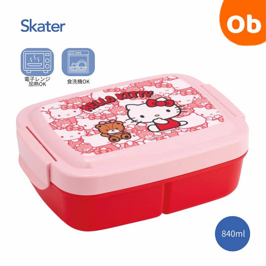 Skater - Bento Three-Partition Lunch Box 840ml Hello Kitty
