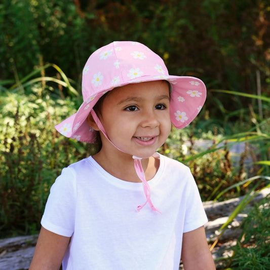 Jan & July - Kids Cotton Floppy Hat - Pink Daisy