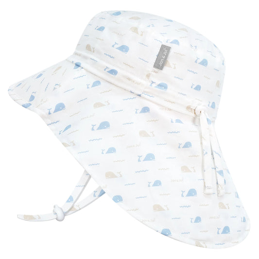 Jan & July - Kids Cotton Xplorer Hat - Whale Tales