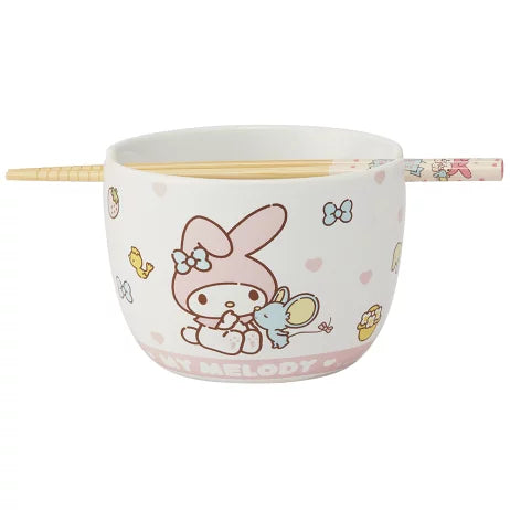 Skater - Ceramic Bowl and Bamboo Chopsticks Set My Melody