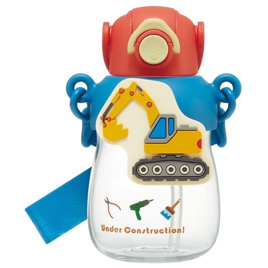 Skater - Straw Water Bottle with 3D Mascot 650mL Excavator