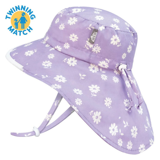 Jan & July - Kids Cotton Adventure Hat Purple Daisy