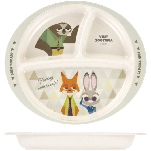 Skater - Kids Bamboo Divided Plate 430ml Zootopia