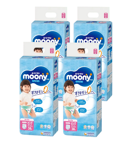 Moony - Pants Girl XL12-22kg 4Packs 152pcs (XL38*4)