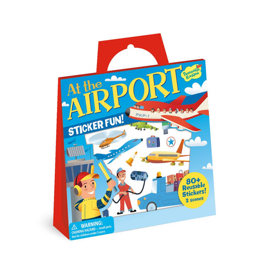 Peaceable Kingdom - At The Airport Reusable Sticker Tote - Baby Harbour
