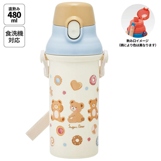 Skater - Antibacterial One-touch Water Bottle Sugar Bear 480ml
