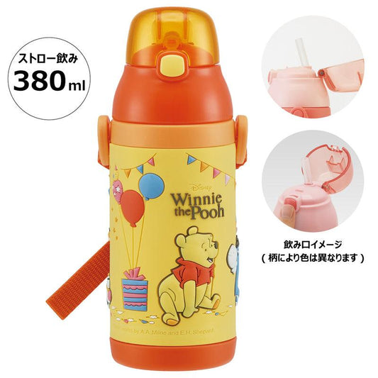 Skater - Vacuum Stainless Steel Straw Insulated Bottle 3D Winnie the Pooh 380ml - Baby Harbour