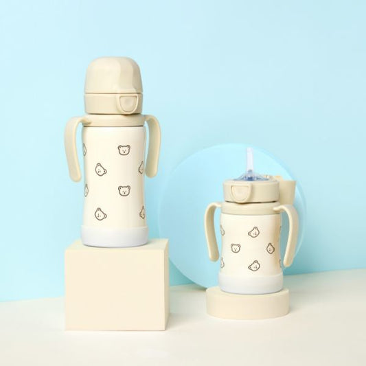 Grosmimi - Bear Stainless Straw Cup 200ml/300ml(Butter)