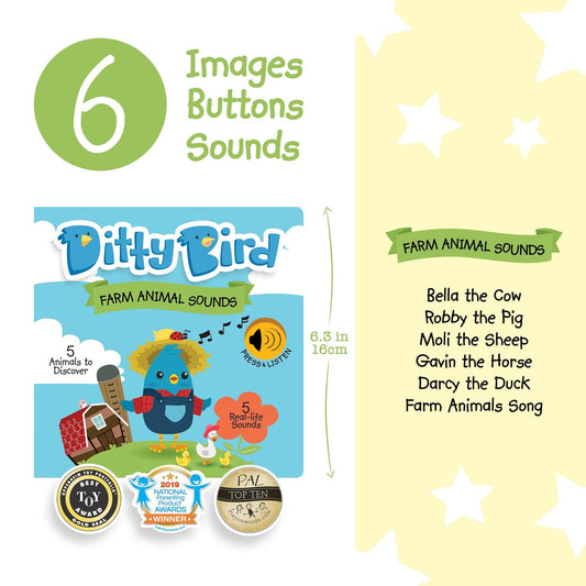 Ditty Bird - Farm Animals Sound Board Book - Baby Harbour