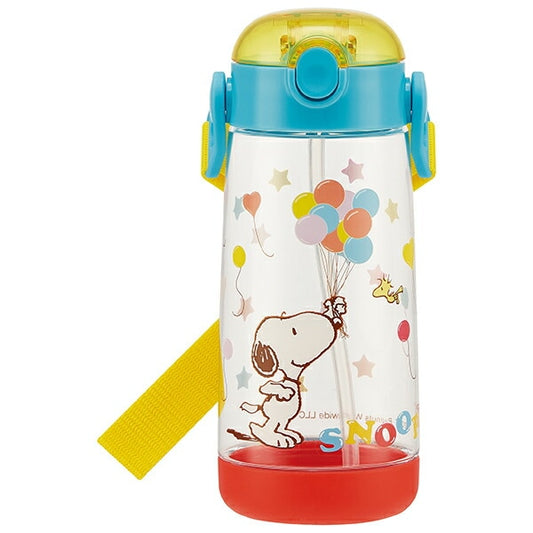 Skater - One-touch Straw Water Bottle Snoopy 480ml