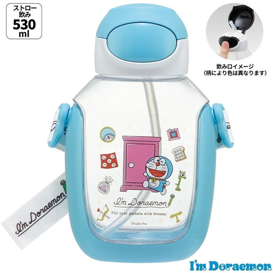 Skater - One-Touch Straw Water Bottle Doraemon 530ml
