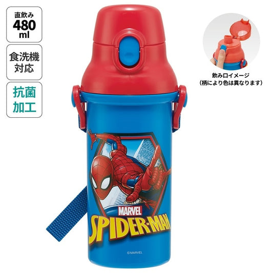 Skater - Antibacterial One-touch Water Bottle Spider-Man 480ml
