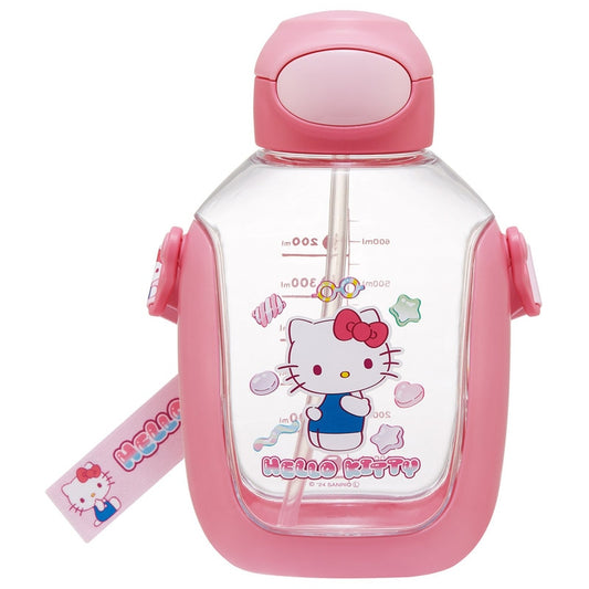 Skater - One-Touch Straw Water Bottle Hello Kitty 780ml