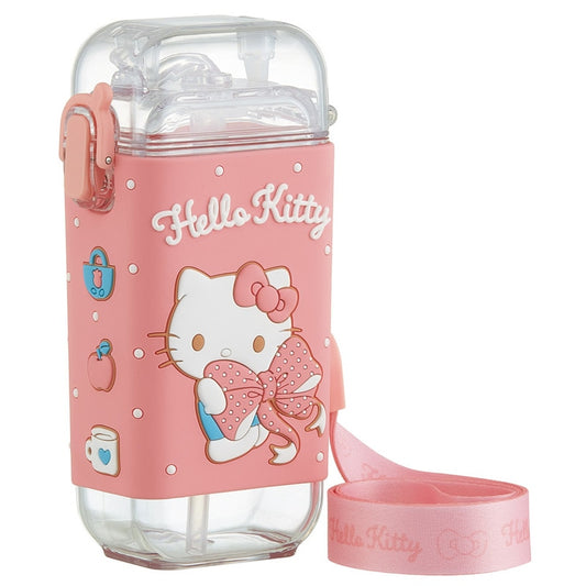 Skater - Square One-Push Straw Watter Bottle 260ml Hello Kitty