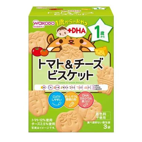 Wakodo - Baby Snacks Tomato & Cheese Biscuits 12M+ - Baby Harbour