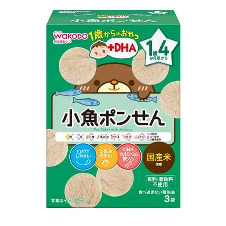 Wakodo - Baby Snacks Pop Cakes with Anchovy Baby Biscuits 16M+