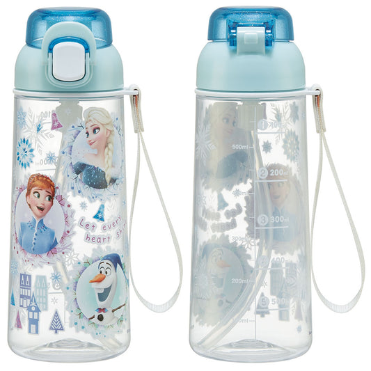 Skater - One-Push Straw Water Bottle Frozen 630ml