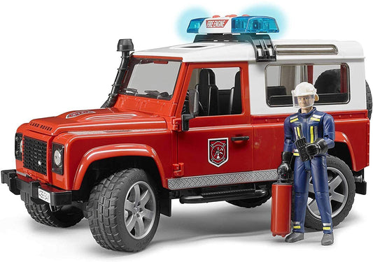 Bruder- Land Rover Fire Department Defender Wagon with Light  & Sound BB