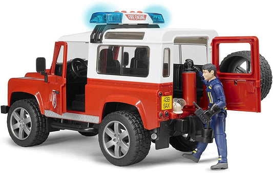Bruder- Land Rover Fire Department Defender Wagon with Light  & Sound BB