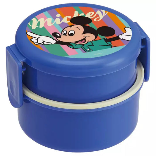 Skater - Round Bento Lunch Box 2 Tier with Mini Fork 500ml Mickey