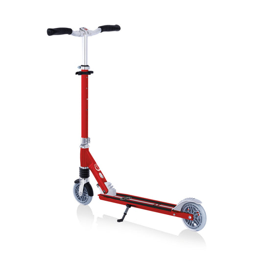 Globber - Flow Element  Comfort Foldable Kids Scooter with Lights Ruby Red