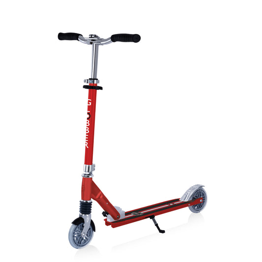 Globber - Flow Element  Comfort Foldable Kids Scooter with Lights Ruby Red