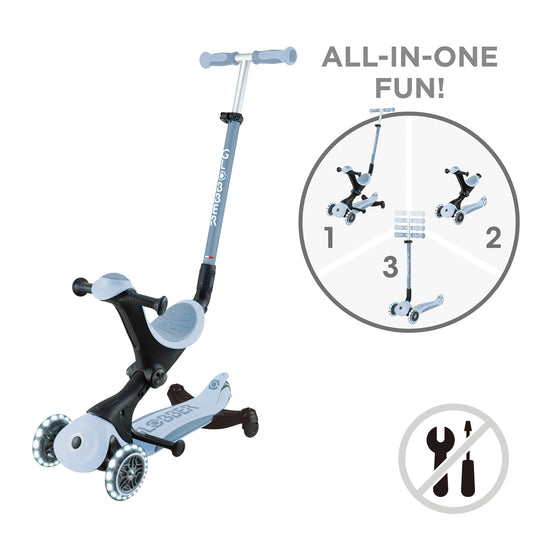 Globber Go Up Deluxe Ecologic 360 Lights - Blueberry