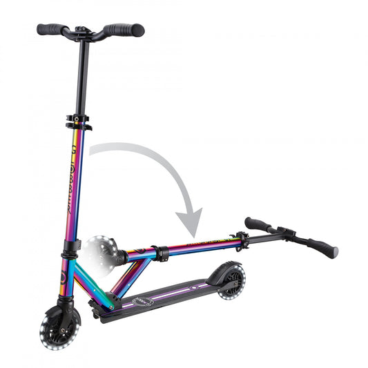 Globber - Flow Element  Foldable Kids Scooter with Lights Neochrome 5Y+