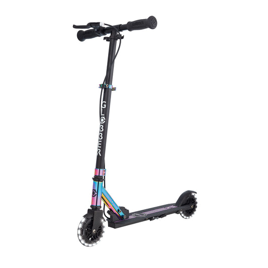 Globber - Flow Element  Foldable Kids Scooter with Lights Neochrome 3Y+