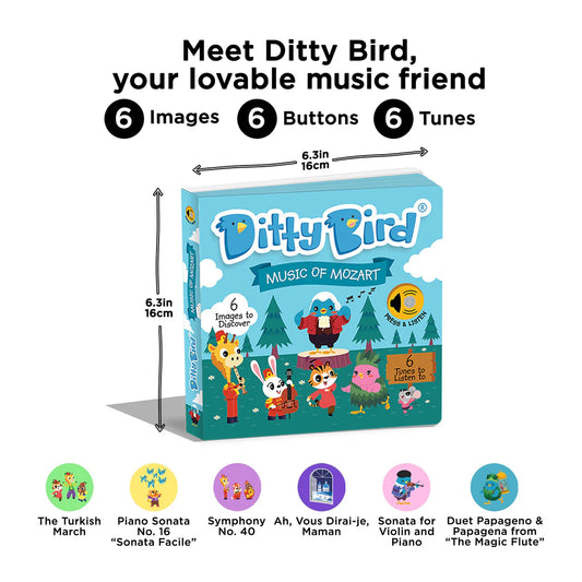 Ditty Bird - Music of Mozart - USB-C rechargeable