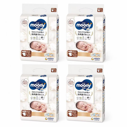 Moony - Nappies Natural Moony NB 0-5kg 4Packs 248pcs (NB62*4)