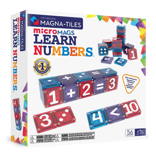 MAGNA-TILES - MicroMAGS - Learn Numbers - 56 Piece Set