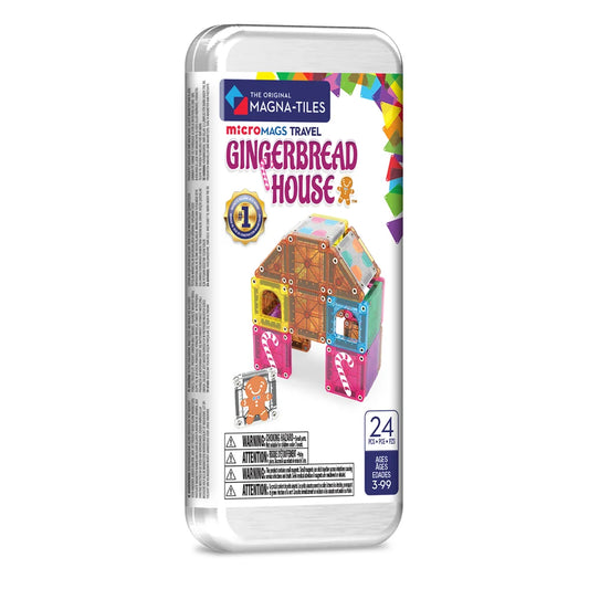 MAGNA-TILES - microMAGS - Gingerbread House Travel Set - 24 Piece Set